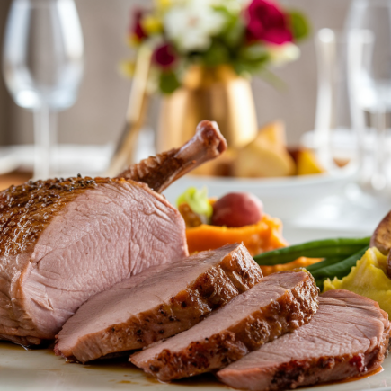 magret-canard-tranche-accompagnements-colorés