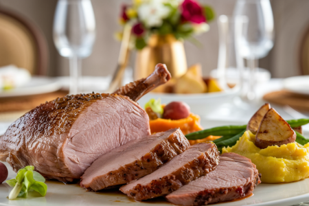 magret-canard-tranche-accompagnements-colorés