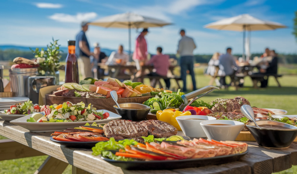 table-jardin-plats-barbecue-en-plein-air