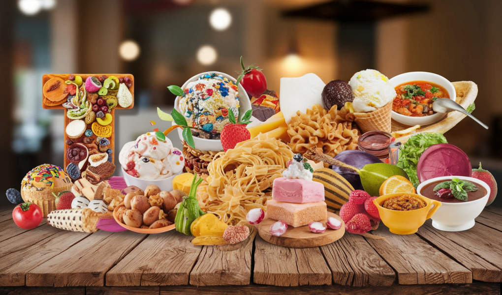 collage-aliments-varies-table-rustique