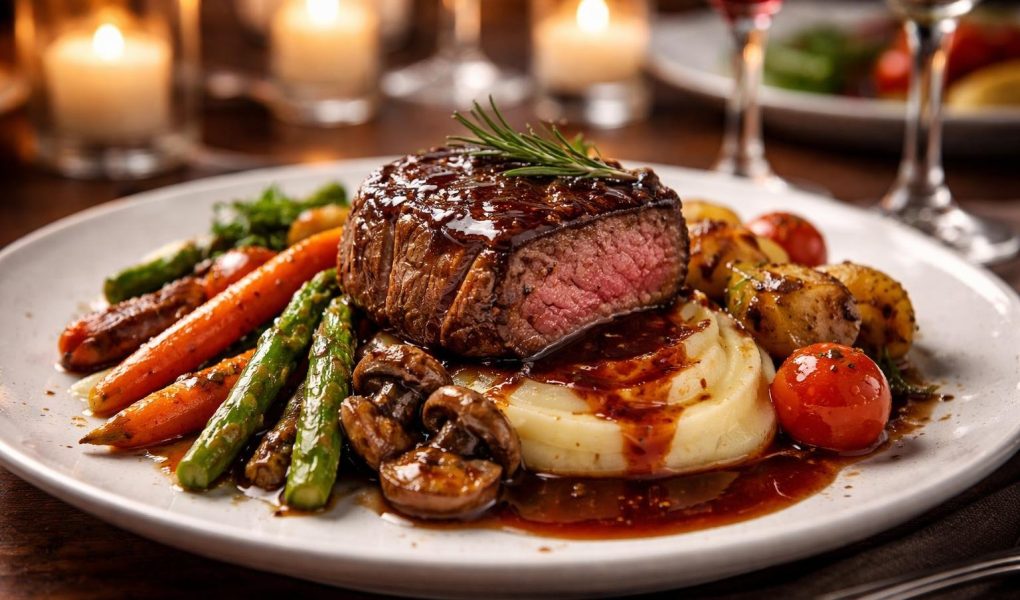 filet-mignon-legumes-rotis-puree-sauce