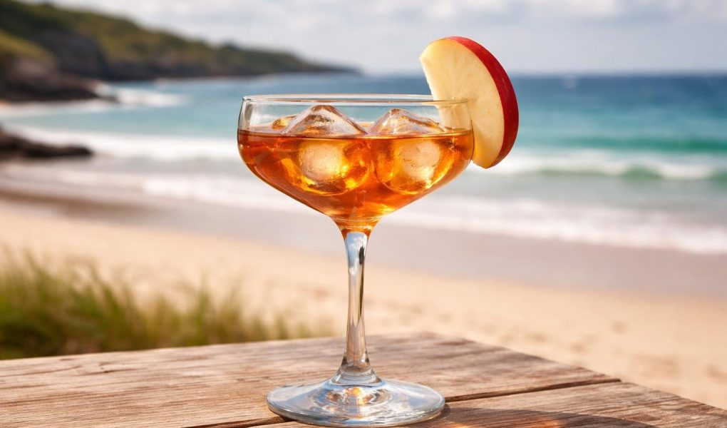 verre-cocktail-pomme-plage-vagues
