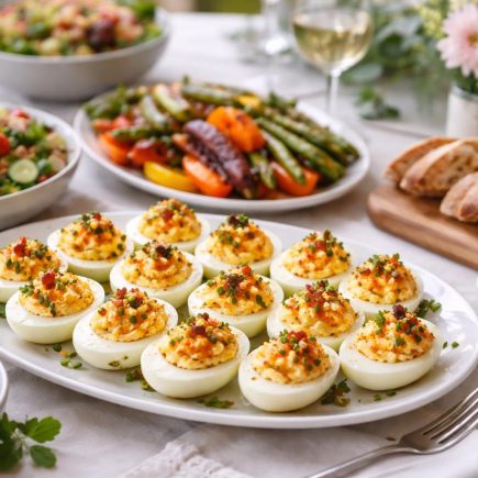 table-elegante-oeufs-mimosa-assortiment-coloré