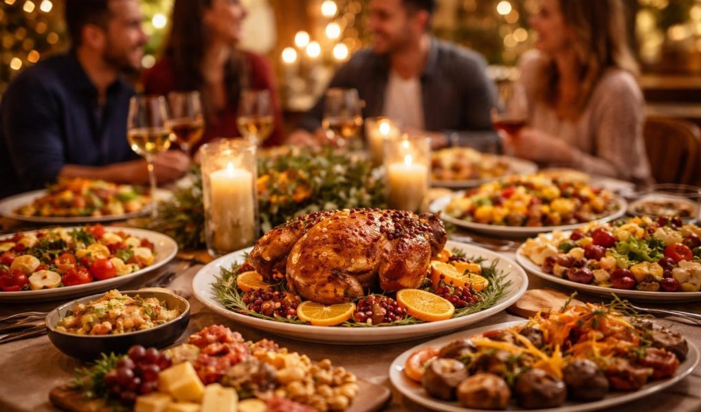 table-dressee-plats-festifs-ambiance-fete