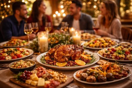 table-dressee-plats-festifs-ambiance-fete