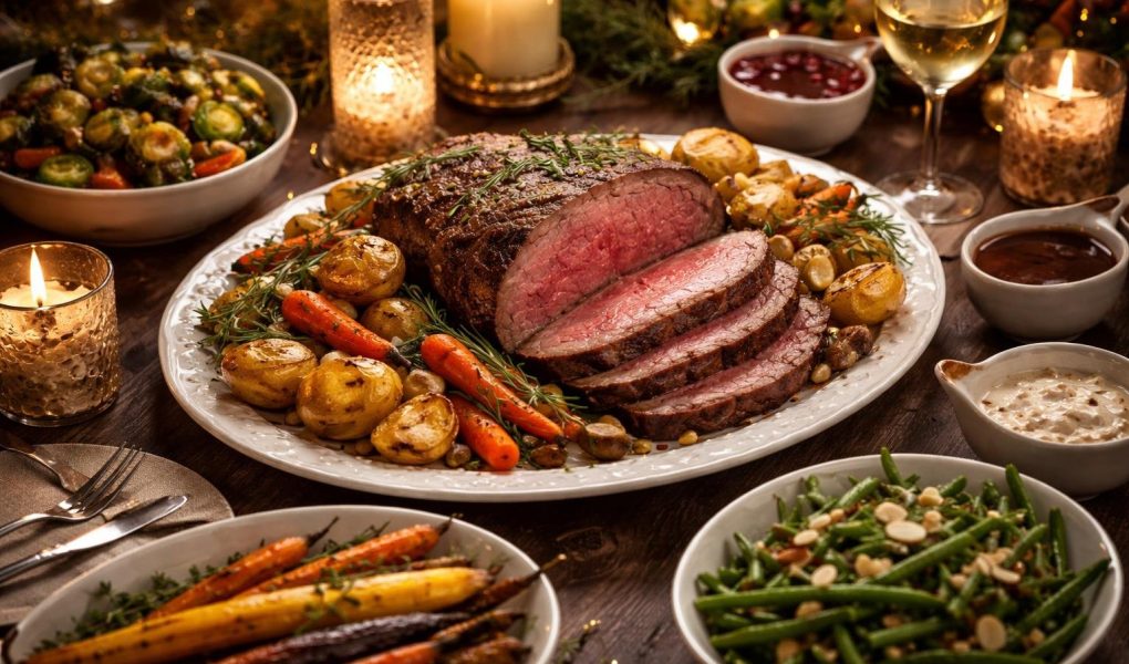 table-fete-roti-boeuf-legumes