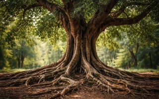 figuier-racines-tronc-feuilles